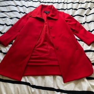 Ann Taylor Red Coat Size Small Petite